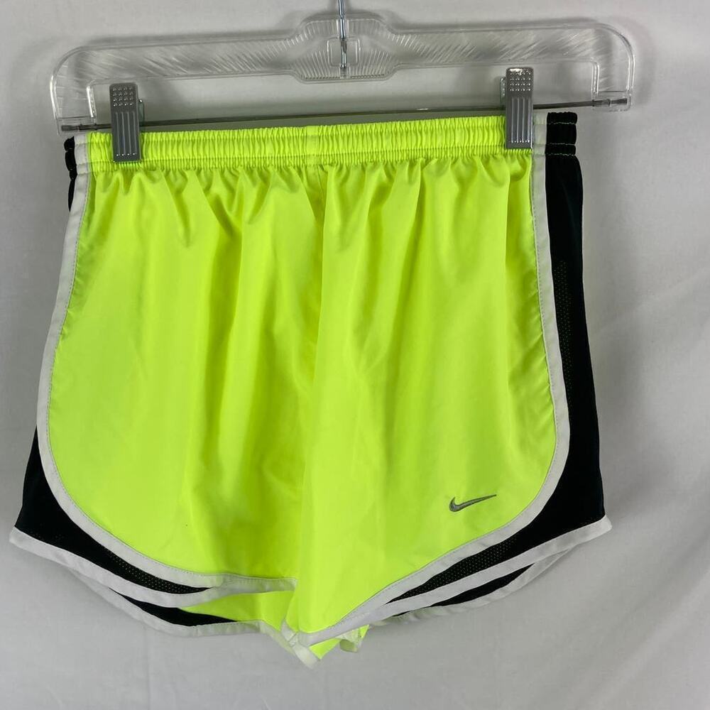 Nike Dri Fit Bright Yellow Lined Athletic Shorts Size Small
